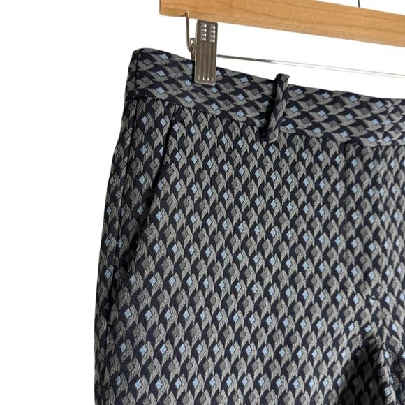 Theory Classic Slim Crop Geometric Jacquard Mid Rise Trouser Pants Size 4 - Picture 6 of 10